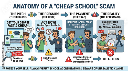 Anatomy of a Cheap School Scam Explained with Illustrations.