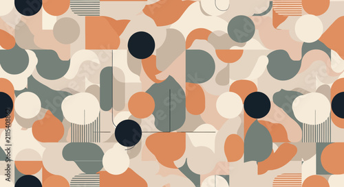 Abstract organic pebble shape camouflage pattern.