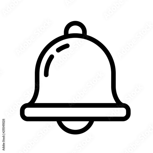 Modern outline notification bell icon representing digital alerts, reminders, and important messages for interactive user interfaces and contemporary web design elements