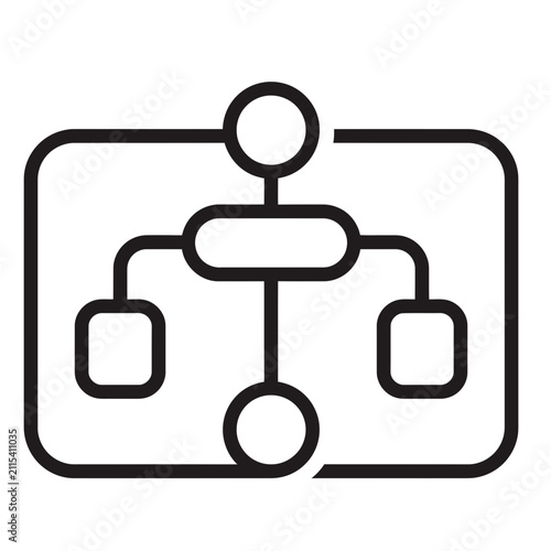 Black outline diagram flowchart icon symbol vector design illustration isolated on white background