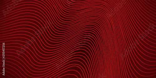 Fotografía Dark Red vector pattern with bent lines.