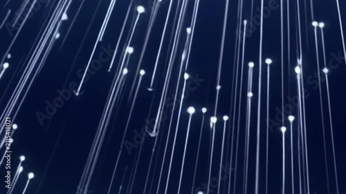 Abstract digital background with glowing light streaks and particles