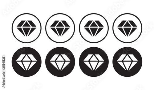 Konstfotografi Diamond icons within circles black and white positive negative space vector