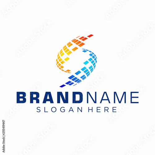 Digital tech Letter S logo Vector