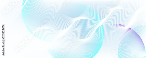 Quadro su tela Minimalist blue and white graphic background with gentle gradients and waves, creating a light, airy, and modern look