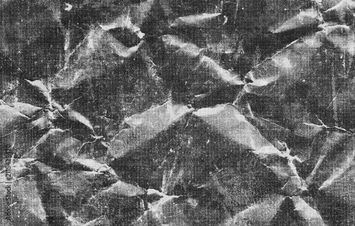 Cuadro en lienzo Gritty black crumpled fax paper texture background with distressed thermal noise