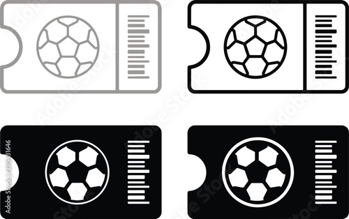 Set of Four Football Tickets in Different Styles