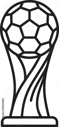 Soccer Trophy Icon Line Art