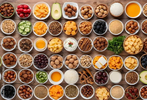 Overhead view of various he...