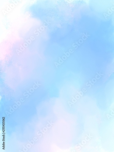 Dreamy blue sky watercolor background