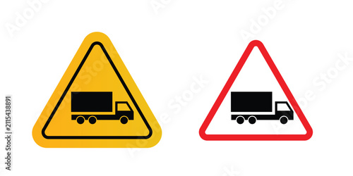 Truck warning sign flat clipart pack