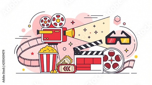 Karaoke Party Entertainment Flat Editable Vector Illustration