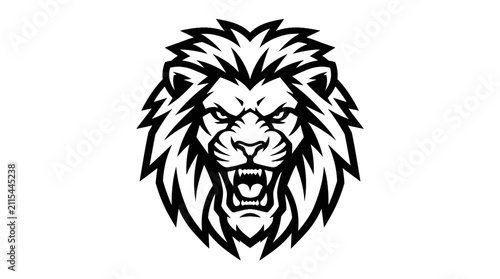 Foto Fierce roaring lion head mascot logo.