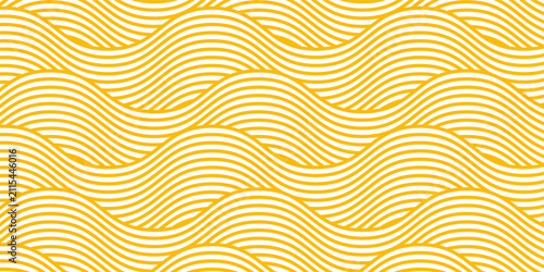 Картината върху платно Yellow instant noodles, pasta, and spaghetti textures with geometric wavy lines
