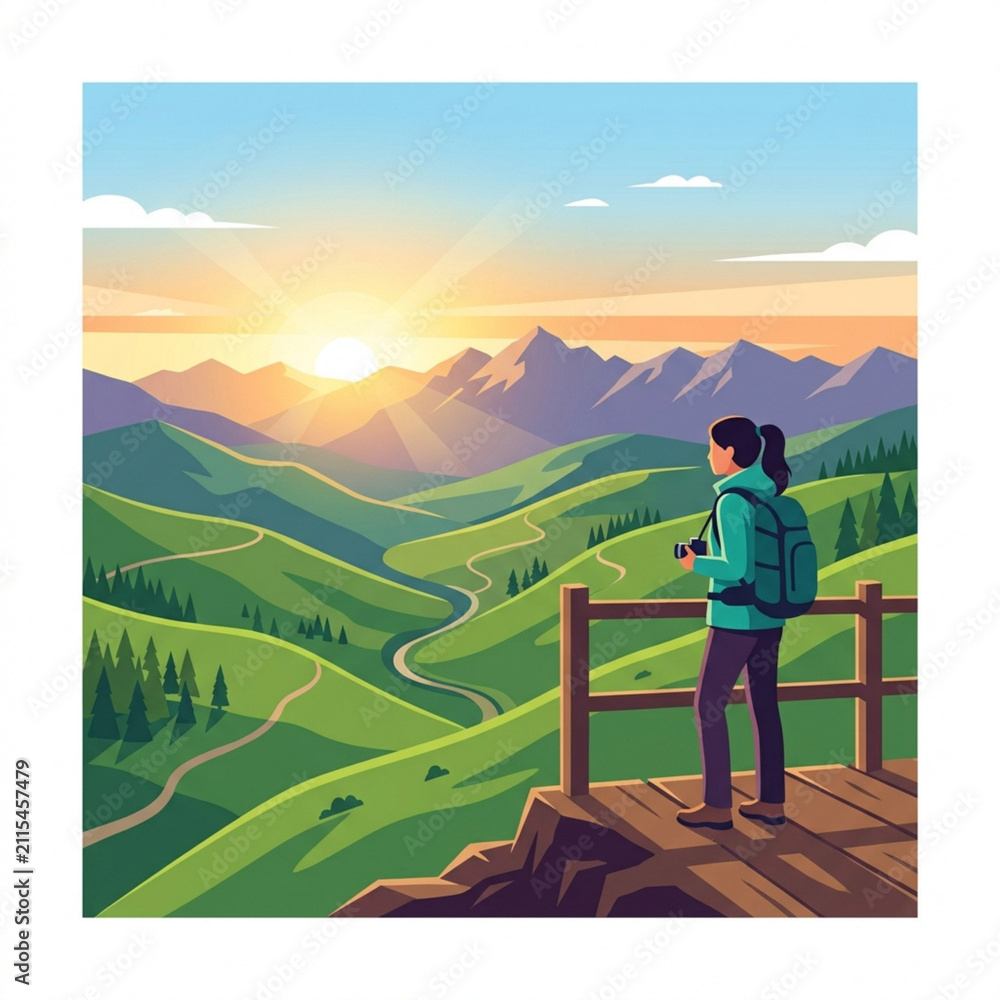 Fototapeta premium Mountain Sunrise Viewpoint