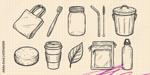 Hand drawn vintage black ink scribble doodle vector set of coffee cup bean and grinder icons for creative graphic design