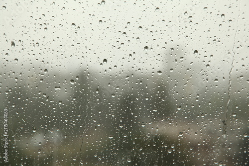 Rain Drops on Window Glass Background