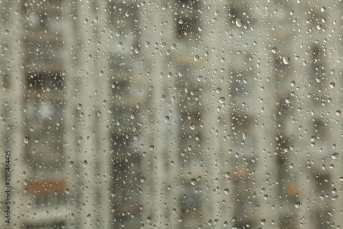 Rain Drops on Window Glass Background