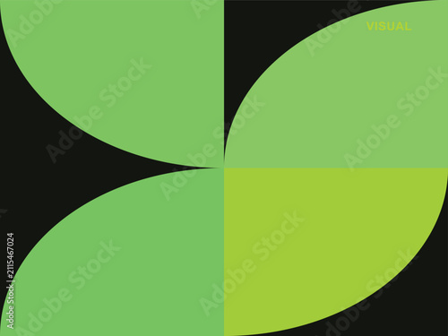 Modern green geometric abstract pattern representing natural leaf shapes for eco-friendly graphic design background
