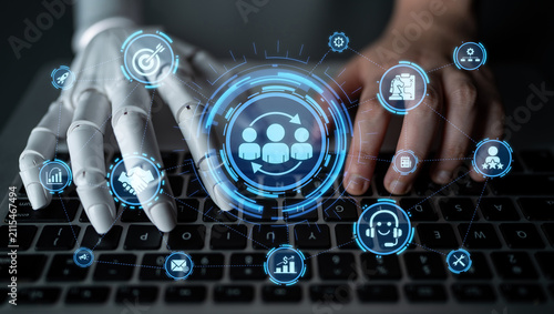 Canvas Print AI CRM platforms analyze customer data, predict needs, automate communication, and strengthen relationships for improved loyalty and growth