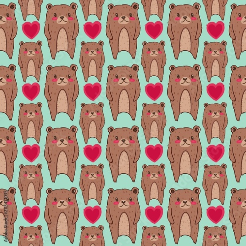 seamless pattern with teddy bears