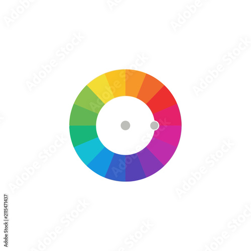 Color Wheel Picker Icon Vector Graphic Design Color Palette Circle Illustration Isolated on White Background