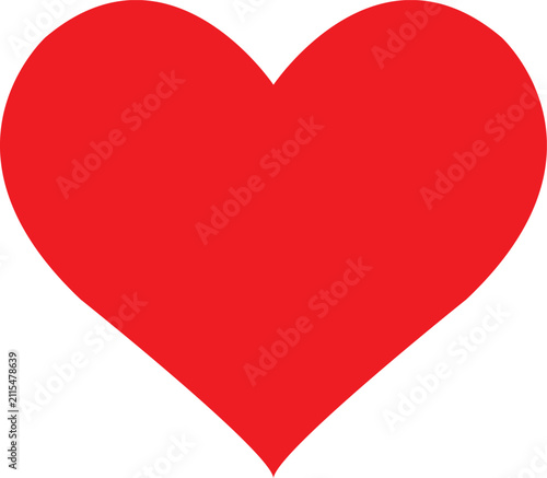 Simple red heart shape icon illustration
