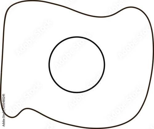 Cute Japan Flag Line Art Minimalist Rounded Japanese National Flag Cartoon Coloring Page