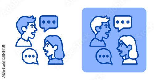 Bild auf Leinwand Conversation icon, with contrast background.