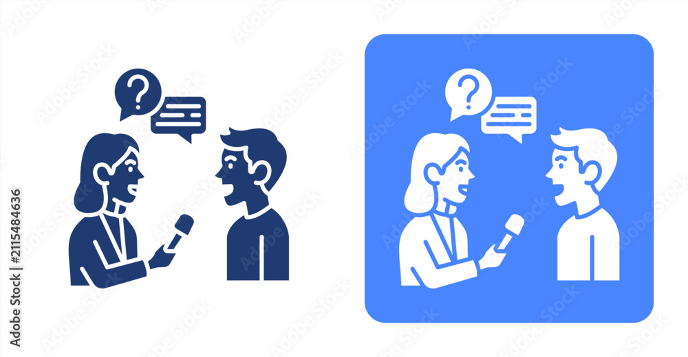 Fototapeta premium Interview icon, with contrast background.