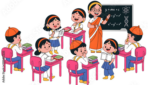 Indian School Education Cartoon.