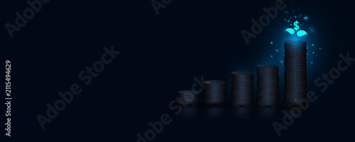 Obraz na plátně related to finance, mutual funds, and investment dividends from the market