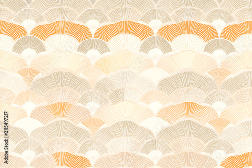 Seamless Japanese Seigaiha Wave Pattern In Soft Pastel Colors.