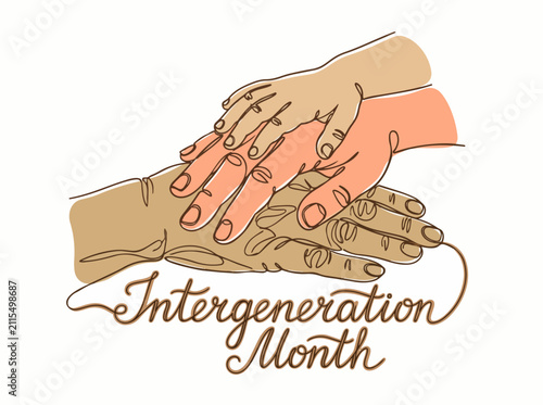 Hands stacked together symbolize connection and heritage isolated on a white background for an awareness month campaign.