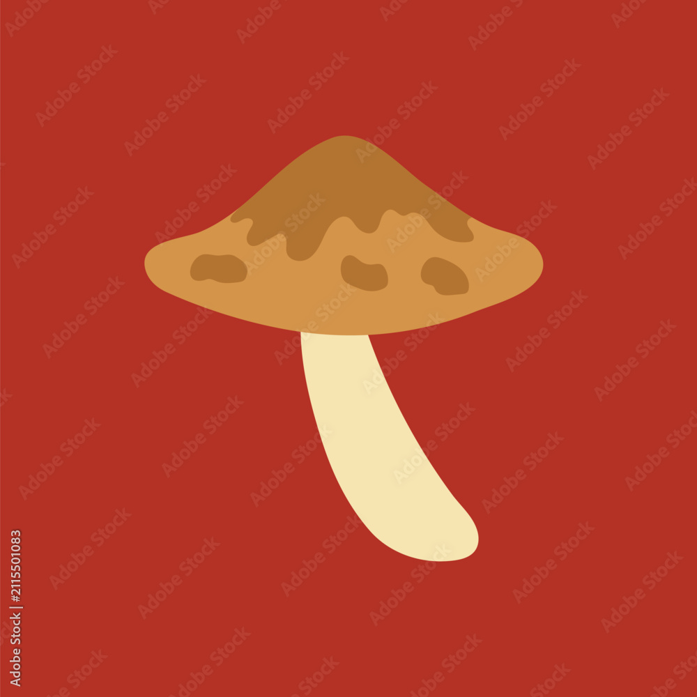 Fototapeta premium Mushroom clipart, aesthetic nature cartoon illustration vector