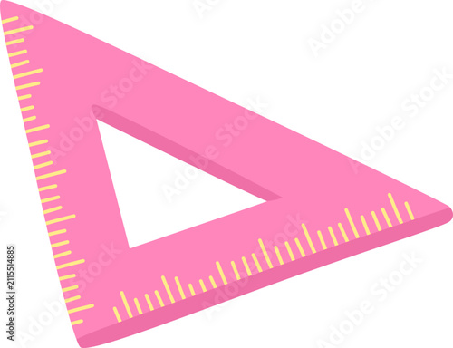 Bright Pink Triangle Ruler for Creative Learning