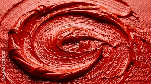 Abstract Red Acrylic Paint Swirl Texture Background