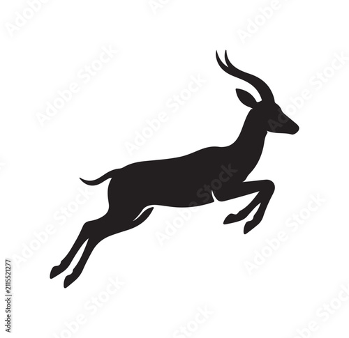 Jumping Gazelle Antelope Silhouette Minimalist Black Silhouette Graphic High Quality Asset for Branding Nature Design Concept for Identity and Conservation Projects
