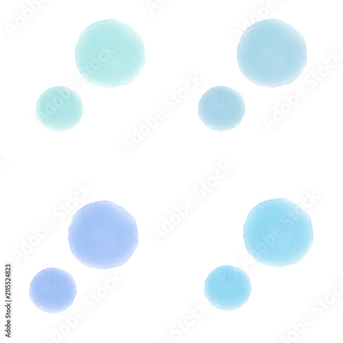 set of blue watercolor paint