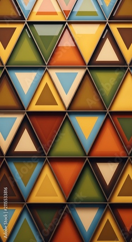 Kaleidoscope of Earth Tones: A Textured Geometric Artistry