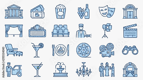 Fotografía Entertainment and Movie-Themed Icons Set