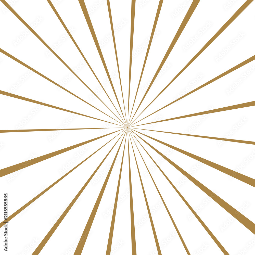 Obraz premium Gold Hand Drawn Sunburst Rays Illustration Vintage Retro Radiating Background Vector Style