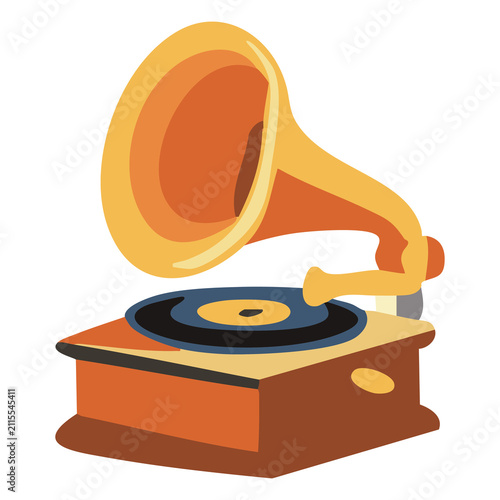 Bild auf Leinwand Vintage Gramophone Illustration