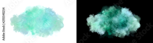 Foto Green smoke cloud bursting with dense billowing texture and mystical color gradi