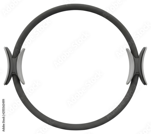 Black fitness ring for yoga and exercise isolated with transparent background