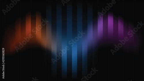 Abstract dark background with colorful glowing vertical stripes forming a neon gradient wave vector EPS