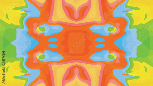 Fotografía Vibrant Symmetrical Multicolor Abstract Liquid Pattern