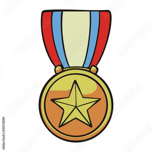 Gold Medal with Ribbon Illustration
