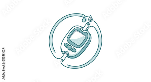 Quadro su tela Continuous Glucose Monitoring Device Icon Design.