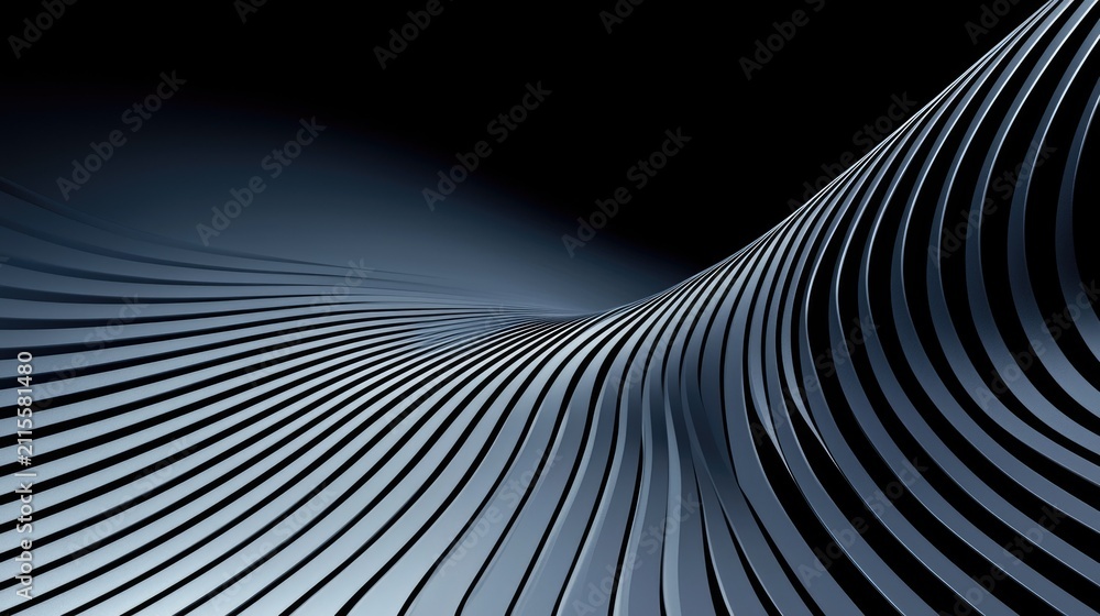 Naklejka premium Abstract design featuring numerous parallel, undulating lines.